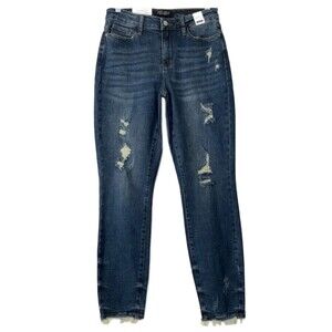 Judy Blue Home Along Mid Rise Relaxed Fit Jeans Distressed 28